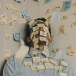 Guy covered by sticky notes
